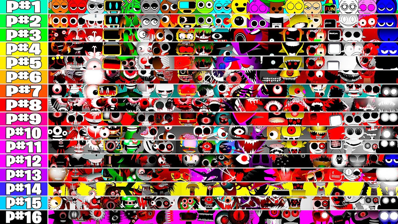 New Phases 1-16 Together in Incredibox Sprunki - All Animations in One Spunki Mod