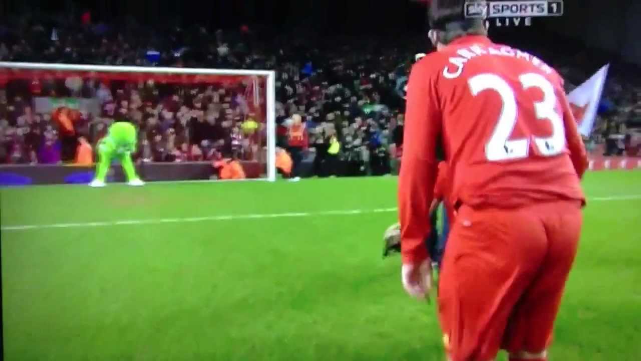 Robbie Fowler and John Bishop blindfolded penalty
