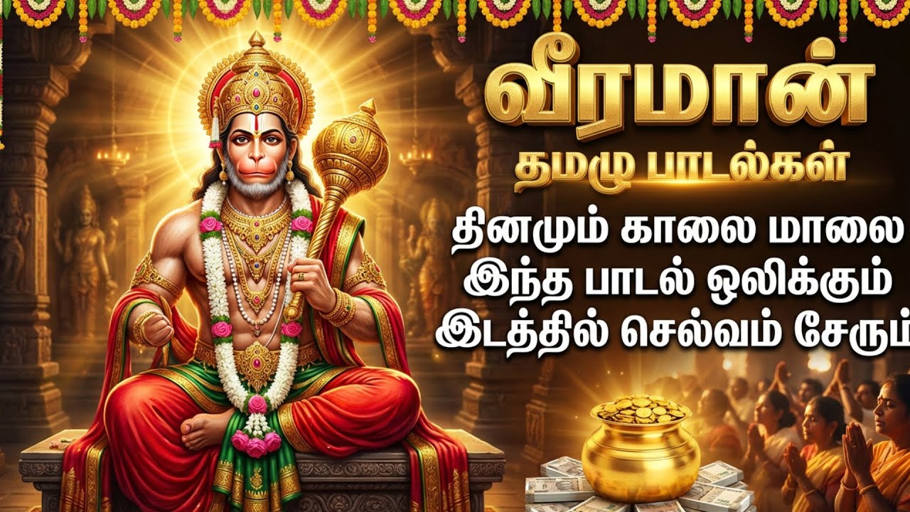 Saturday Powerful Hanuman Chalisa | Sri Anjaneyar Bhakti Padalgal | Hanuman Tamil Bhakti Songs