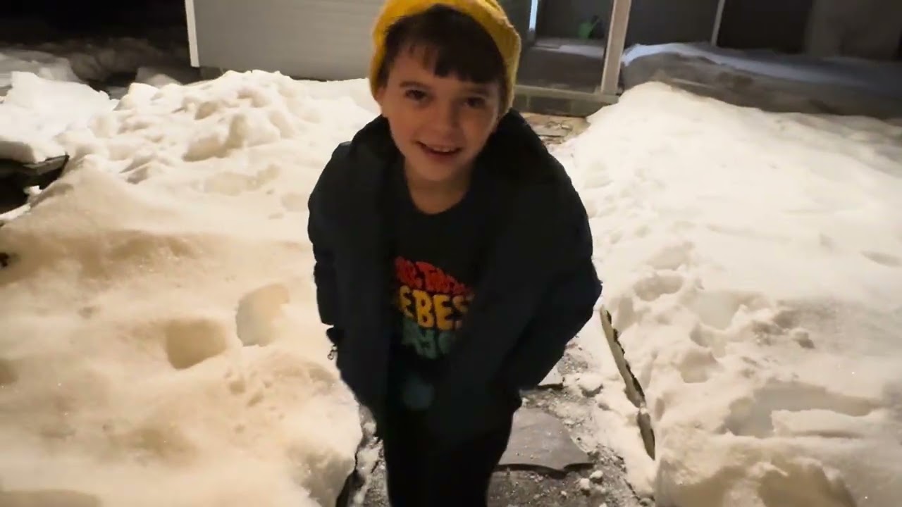 Playing in the snow in Connecticut 