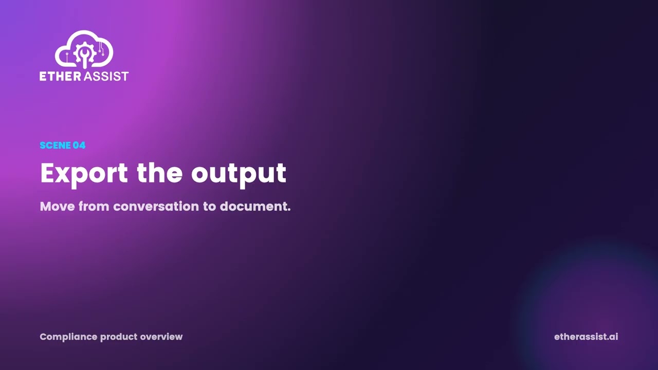 EtherAssist Compliance Product Overview | Governed AI for Compliance Teams
