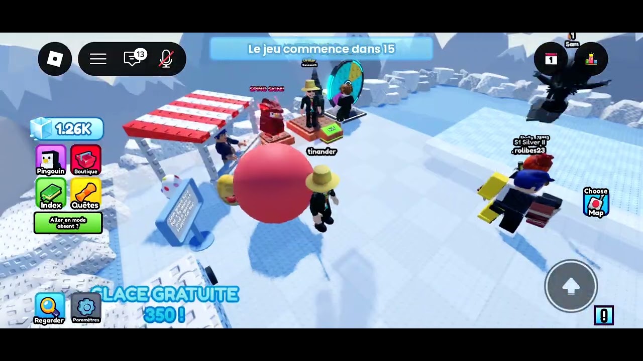 Jogando jogo de empurrar pinguins
