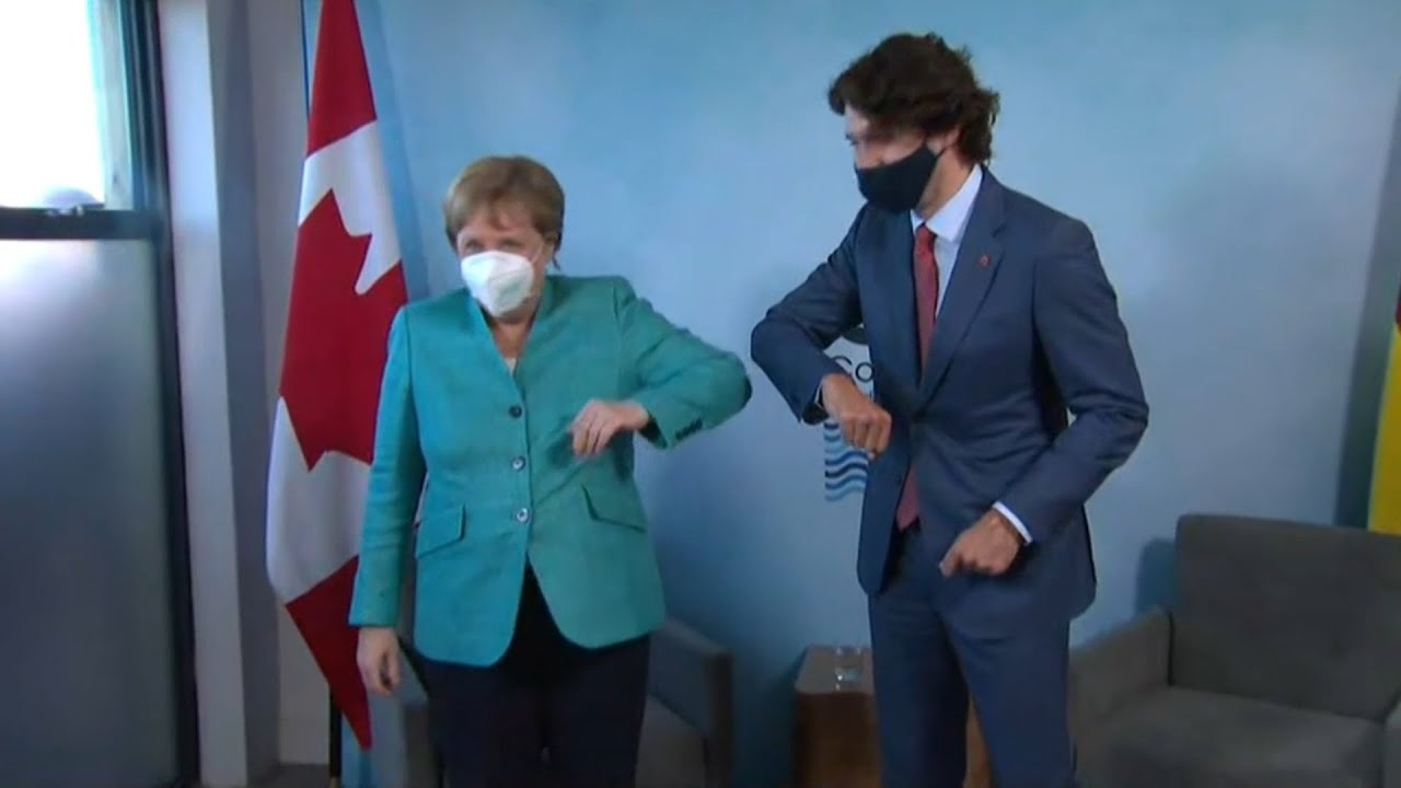 2021 G7 Summit: PM Justin Trudeau meets with German Chancellor Angela Merkel &ndash; June 12, 2021
