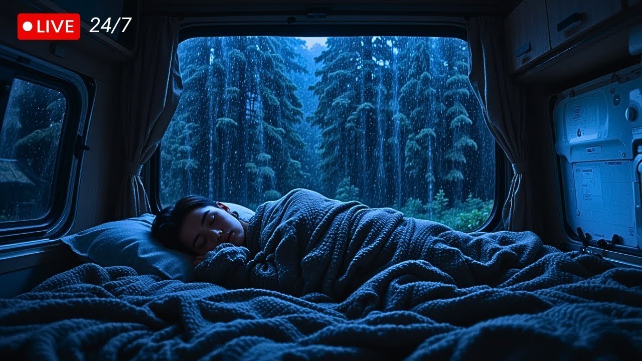 Realistic Rainstorm Sounds for Sleeping in Vanlife | Deep Sleep Sounds for Stress Relief & Insomnia