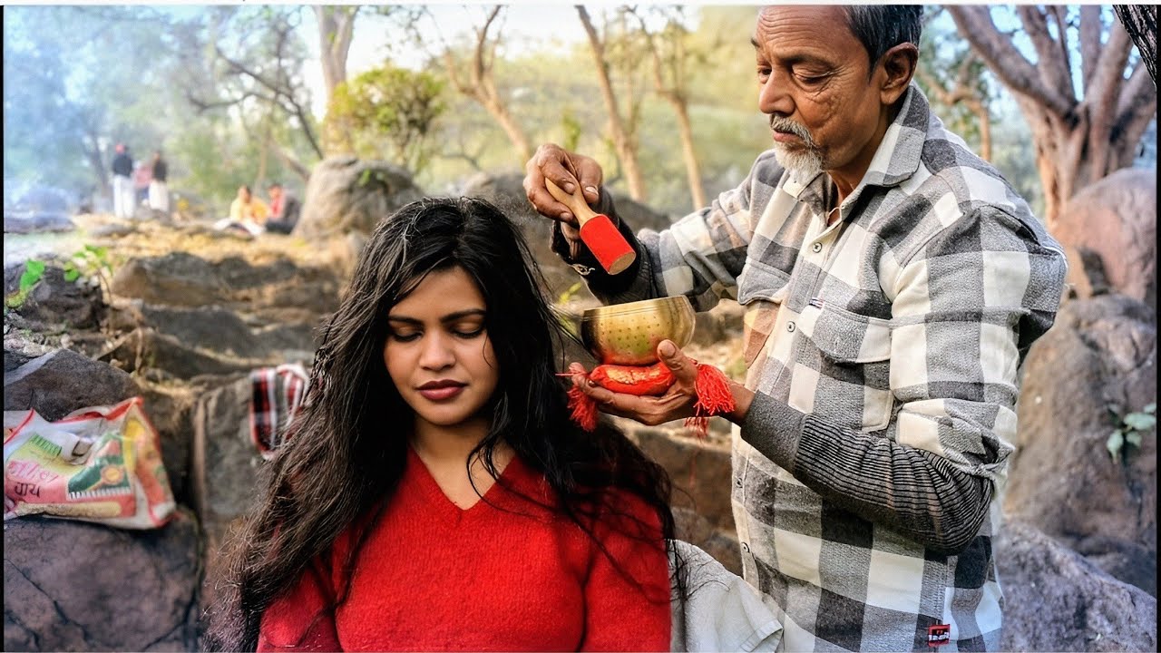 😌 ASMR Waris Barber Head Massage in Nature | Stress & Headache Vanish Instantly