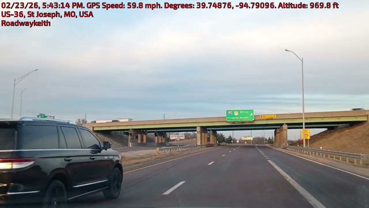 February 23, 2026 traveling to Mowest on downs drive in St Joseph Missouri 64507