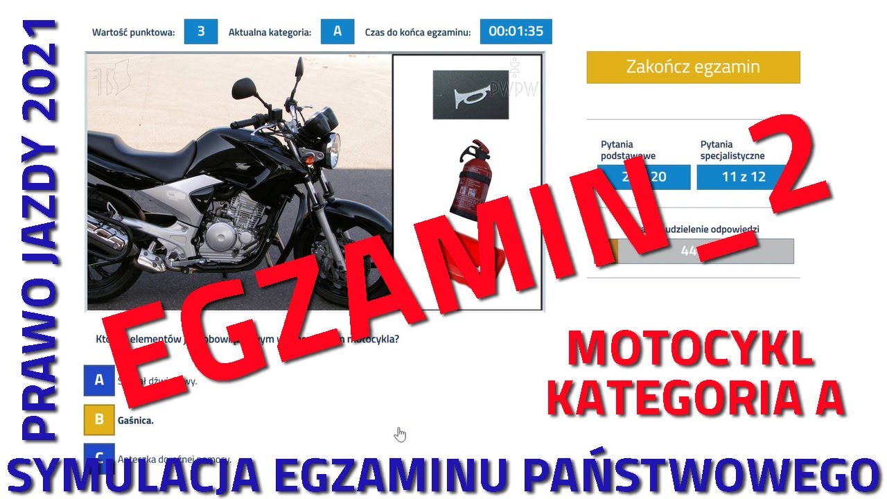 ✅❌🏍Motocykl🏍 Cały egzamin na prawo jazdy 2021❌✅ część 2 kategoria A