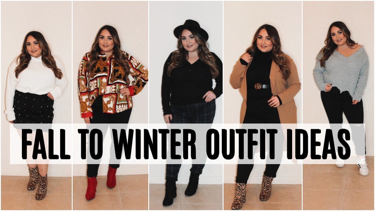 FALL TO WINTER PLUS SIZE OUTFIT IDEAS | HOW TO DRESS AND APPLE SHAPE BODY