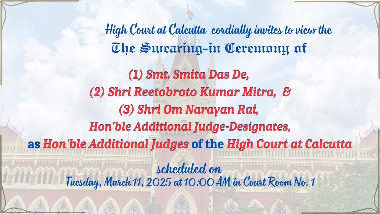Церемония приведения к присяге достопочтенных дополнительных судей Высокого суда в Калькутте