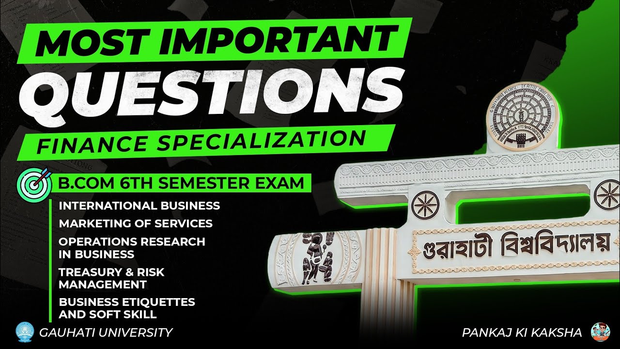 B.Com 6th Sem | Finance Specialization | Most Important Questions + PYQs + Notes | All Subjects