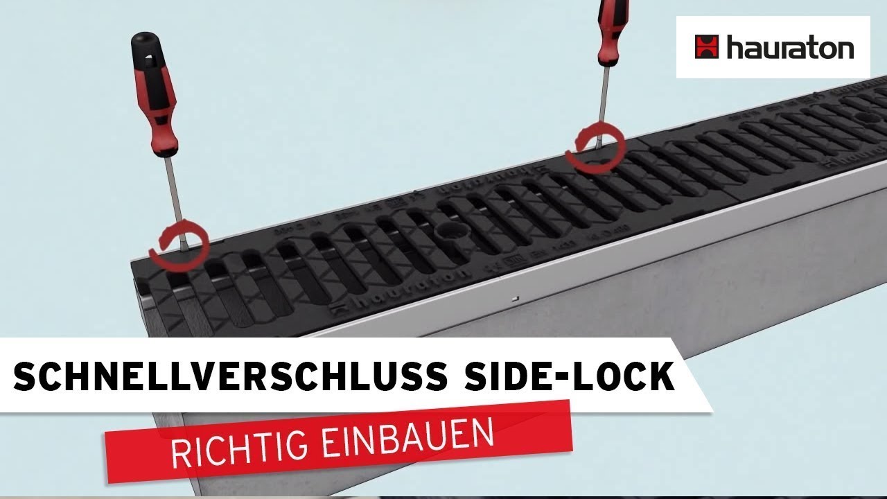 Schnellverschluss SIDE-LOCK richtig einbauen | Einbau von Guss- und GUGI-Guss-Gitterrosten