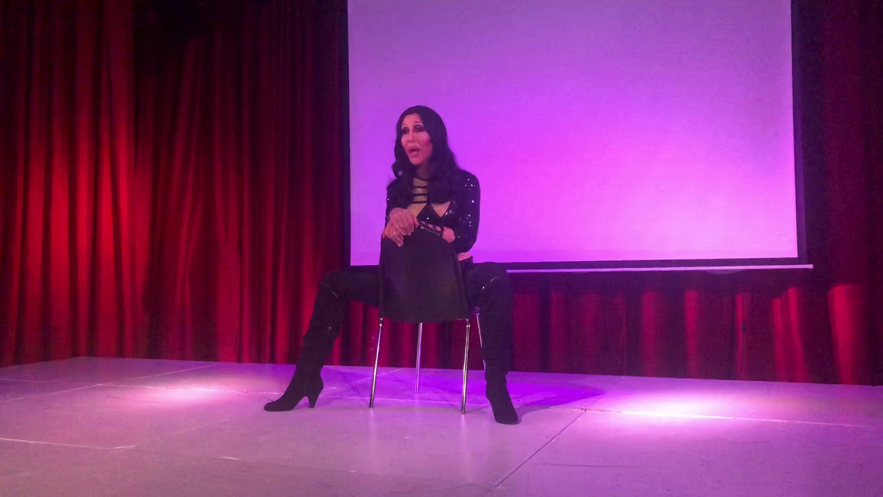 Chad Michaels as Cher in Burlesque Performing You Haven’t Seen the Last of Me in Cardiff Glee Club