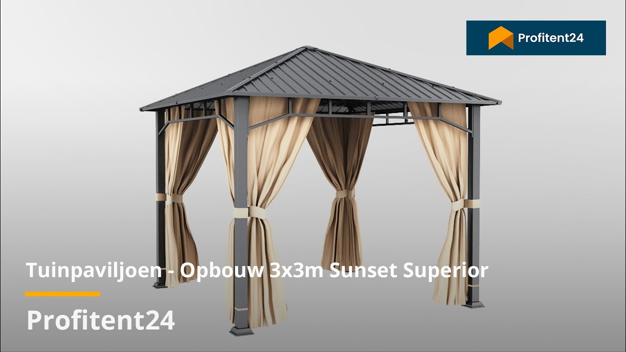 Tuinpaviljoen - Opbouw 3x3m Sunset Superior