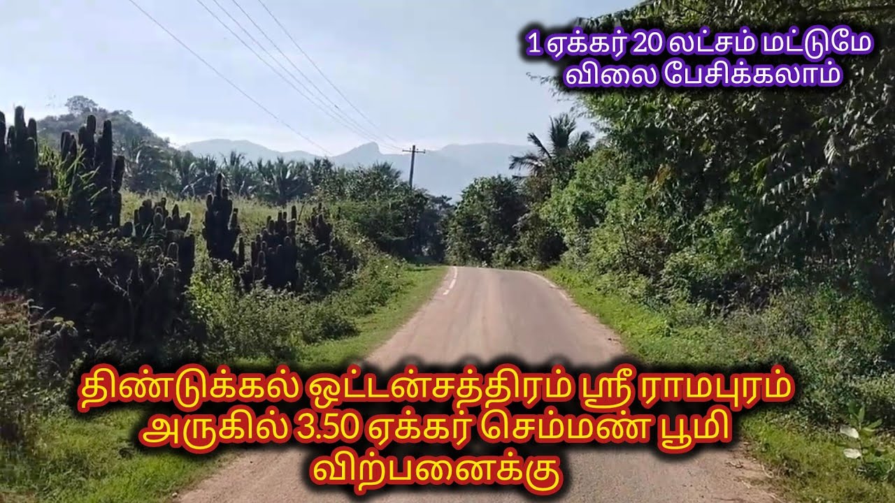 6379170190 திண்டுக்கல் ஒட்டன்சத்திரம் ஶ்ரீ ராமபுரத்தில் 3 ஏக்கர் 50 சென்ட் செம்மண் பூமி விற்பனைக்கு 