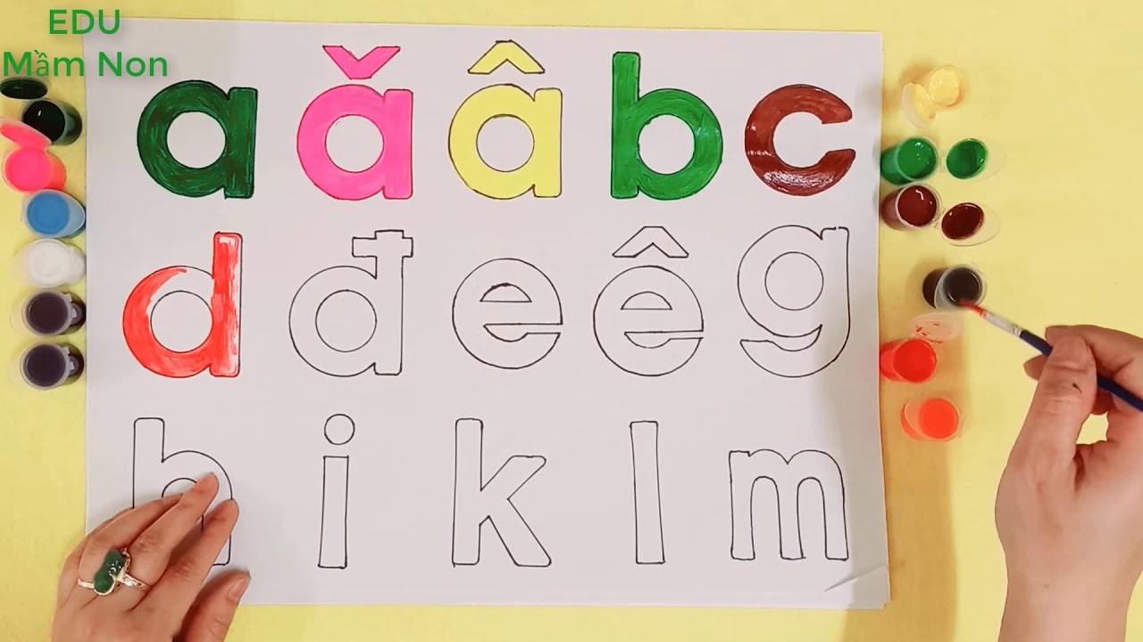 Dạy bé đọc và tô màu bảng chữ cái tiếng việt | Read and color the Vietnamese alphabet - EDU Mầm Non