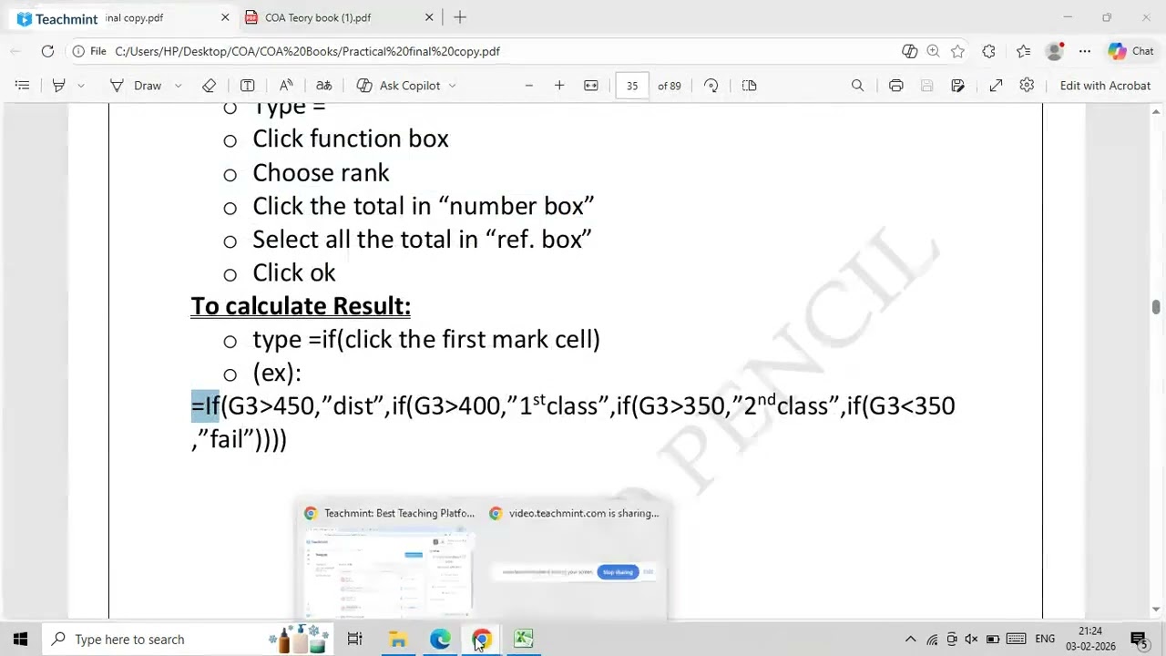 Ms Excel practical class 1 for Demo 