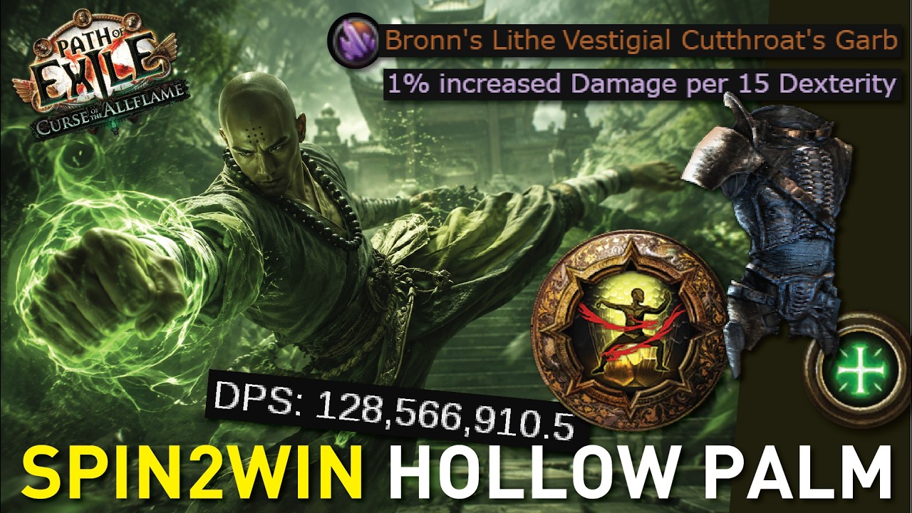 Spin2Win Hollow palm + Vestigal Unique goes NUT in 3.29! 120M DPS + 239% MS⚡【Cyclone Slayer】