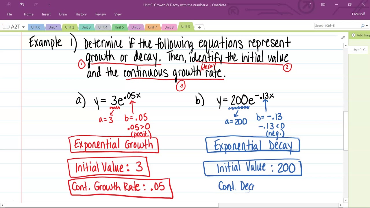 Exponential Growth and Decay with Base e
