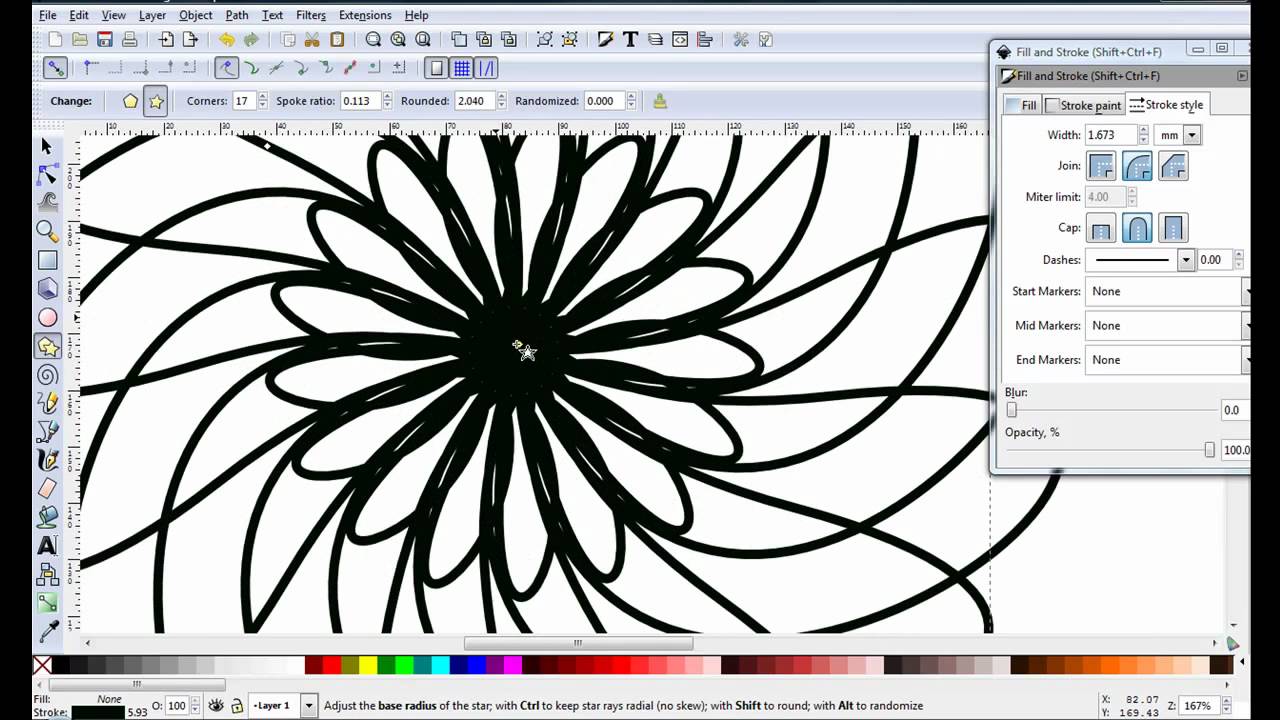 The star shape and stroke used to create designs.