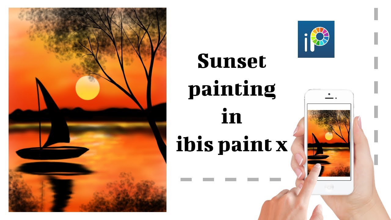 how to paint beautiful sunset painting in ibis paint x || step by step