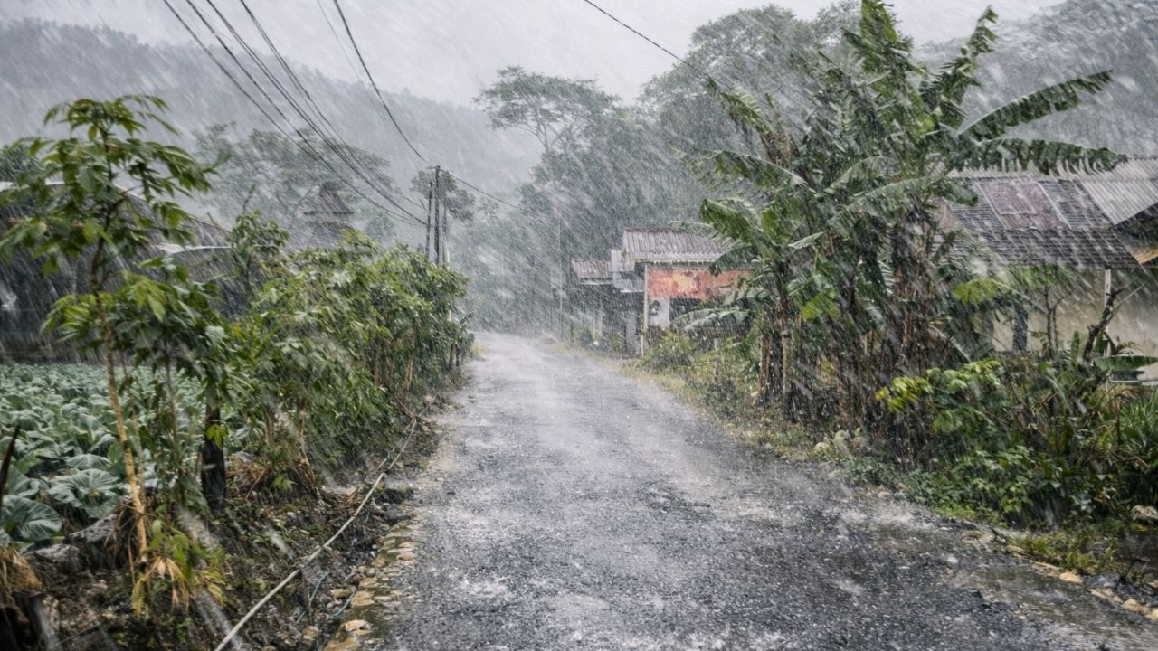 🔴 LIVE INSANE Village Rainstorm 🌧️ Natural White Noise for Sleep