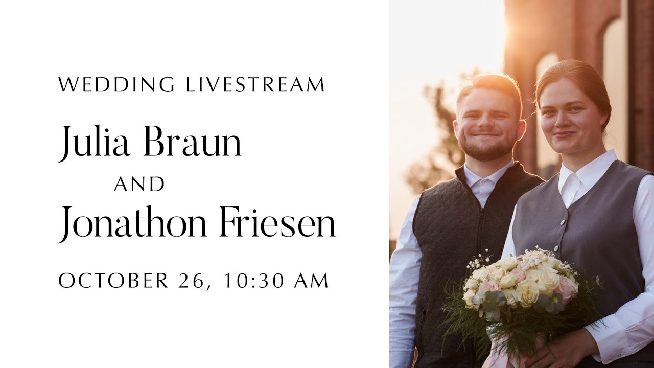 Wedding Livestream – Julia and Jonathon – Aylmer, ON