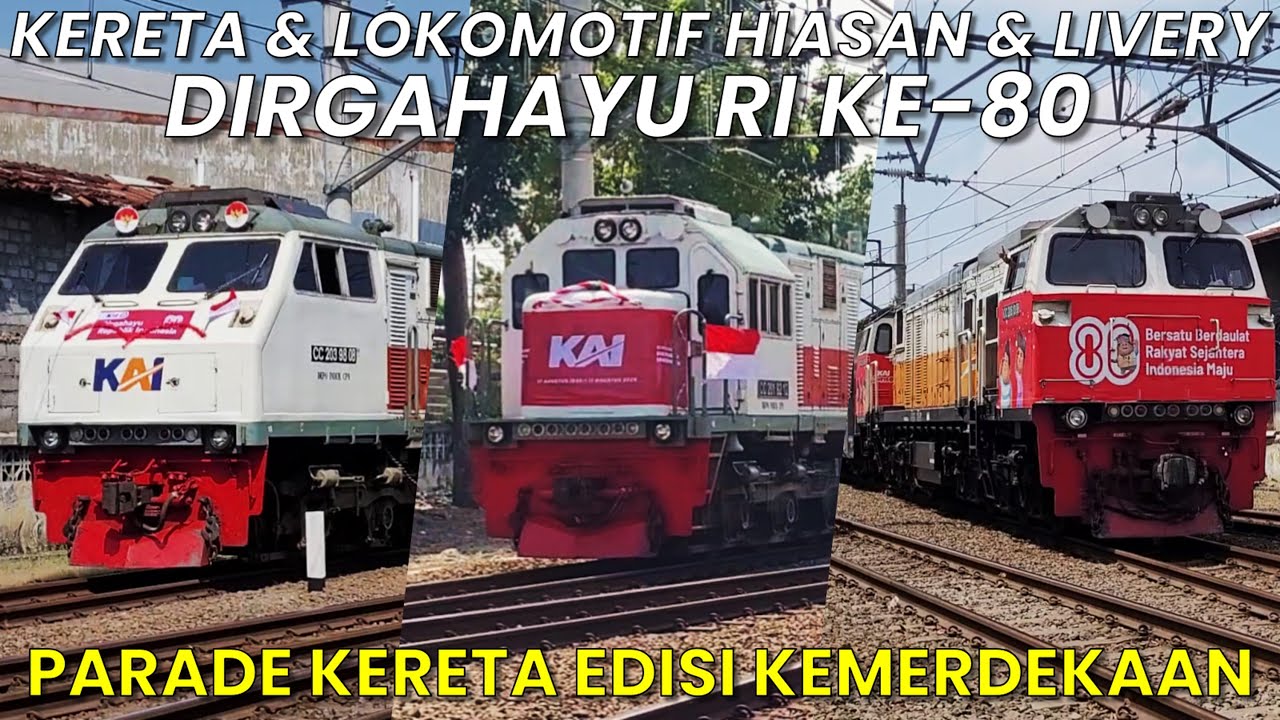 PARADE KERETA API SPESIAL HARI MERDEKA RI !! Kereta Lokomotif KRL Livery Spesial HUT RI di Jogja