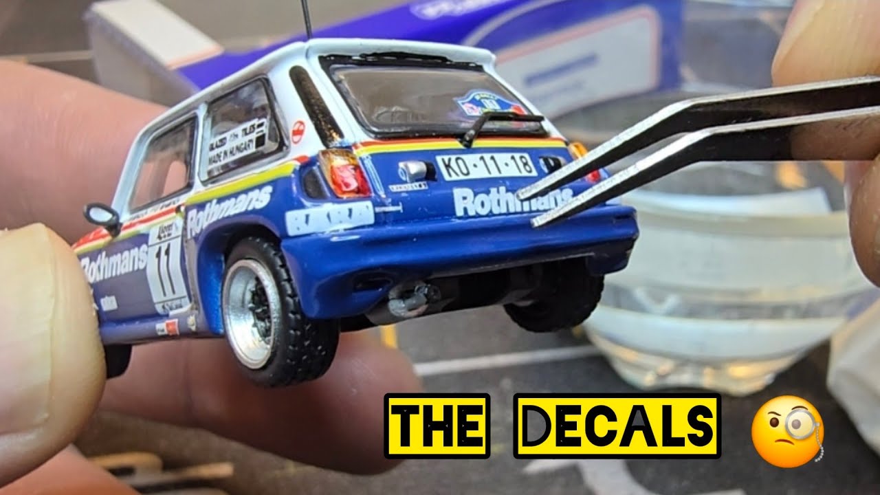 Let's place the decals on the Tarmac Renault five Turbo Rally! Diecast car model.