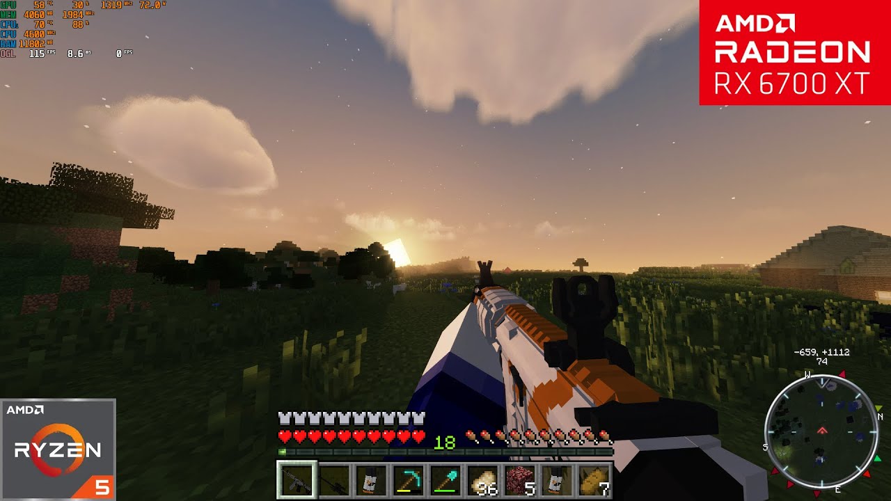 Minecraft w/ Mods 1.12.2 : RX 6700XT + R5 5600X
