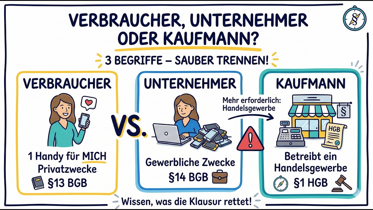 Verbraucher, Unternehmer, Kaufmann &ndash; den Unterschied checkst du NIE wieder falsch!