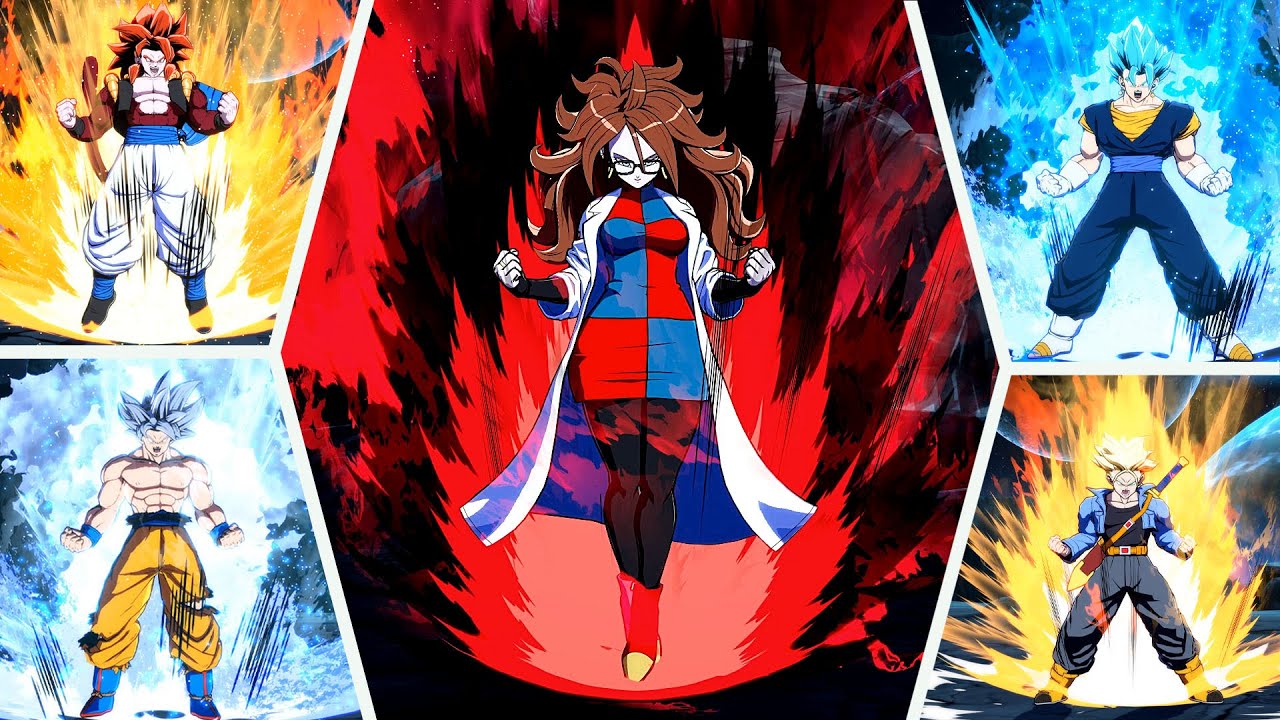All Characters Ki Charge Animation & Aura Colors All DLC - Dragon Ball FighterZ
