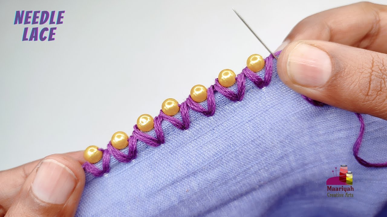 Embroidery Needle Lace Border | Beautiful and Simple | सुई धागे की लेस | Sui Dhage Ki Lace - 631