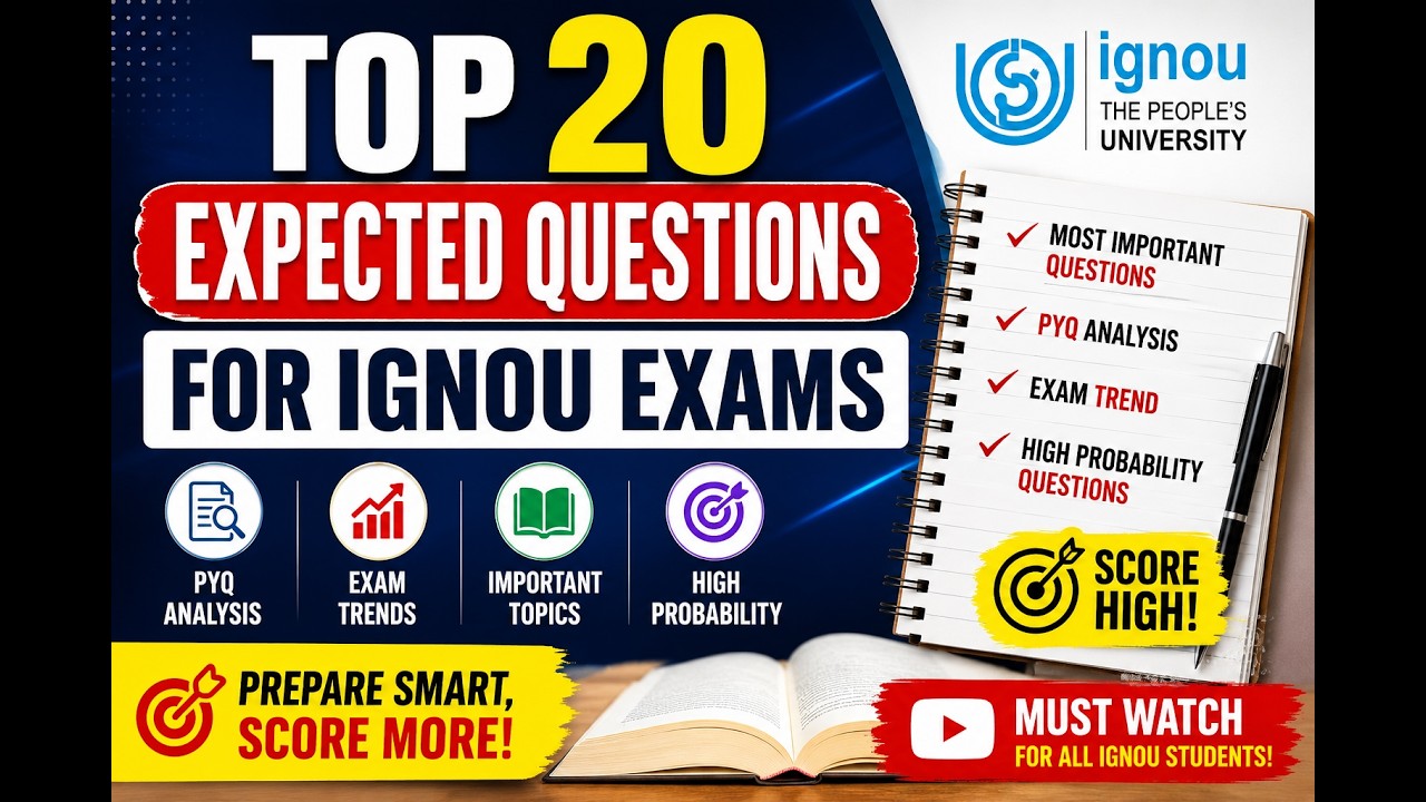 🔥 IGNOU Exam 2026: Top 20 Most Important Questions | 80% Chances! #ignou #ignouexam