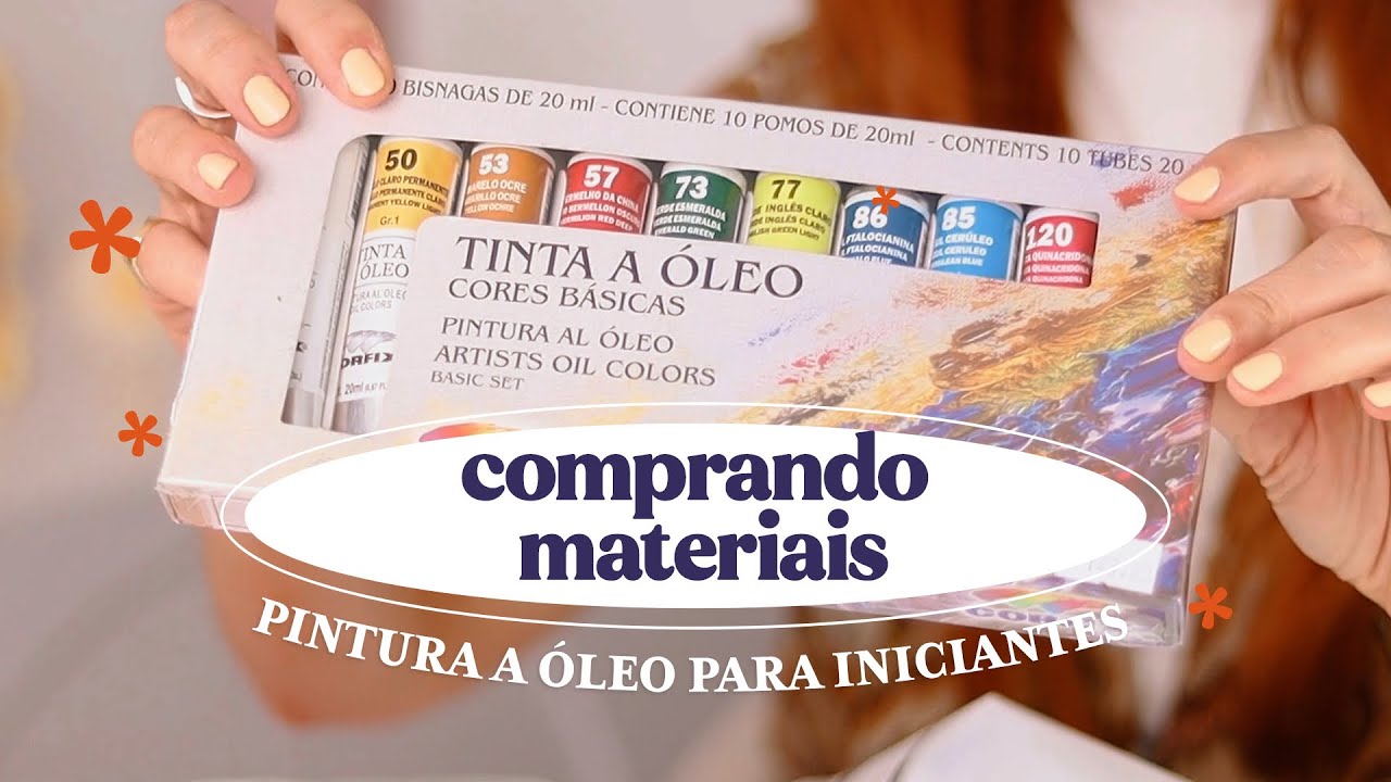 comprando materiais de PINTURA À OLEO para iniciantes + preparando o papel