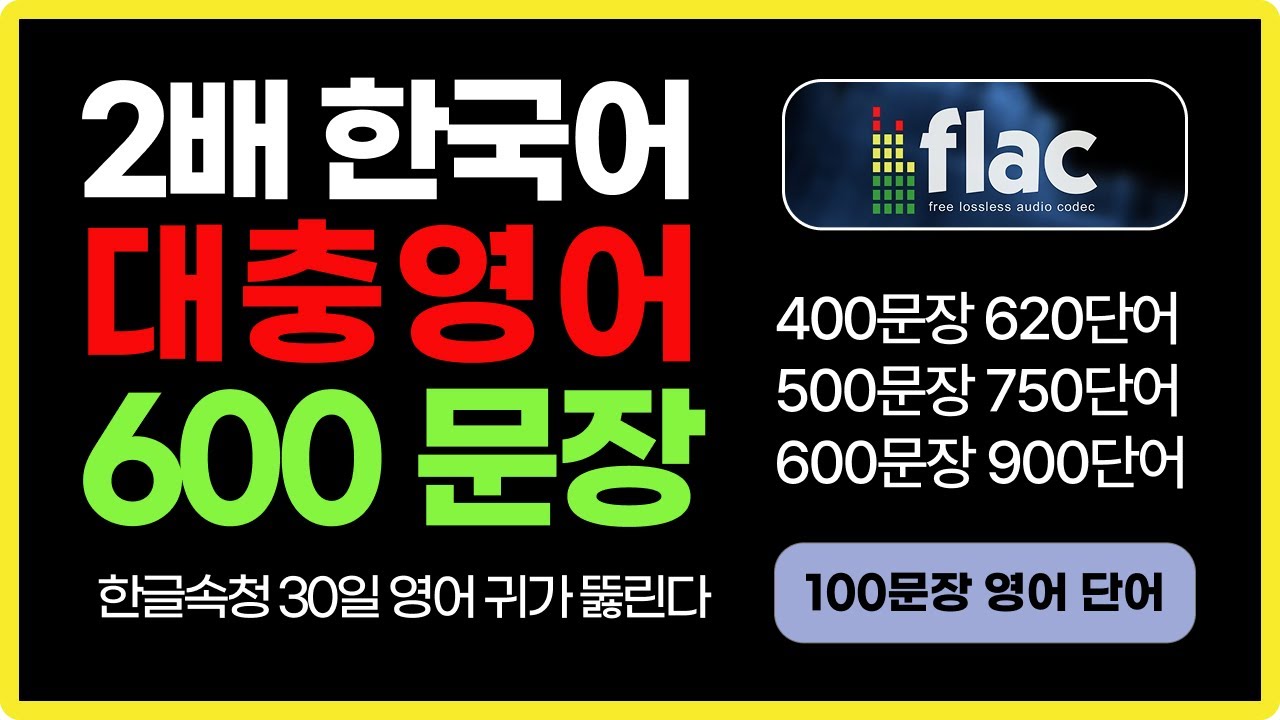 FLAC 2배 한영 | 대충영어 600 | 몸에 좋은 Wav 파일로 녹화