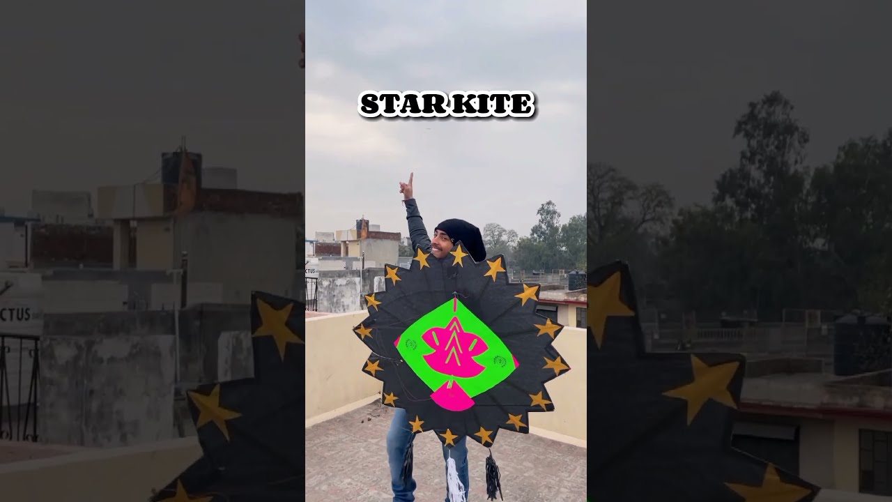 16 Sticks *STAR KITE* 🤩 #kite #kiteflying #patang