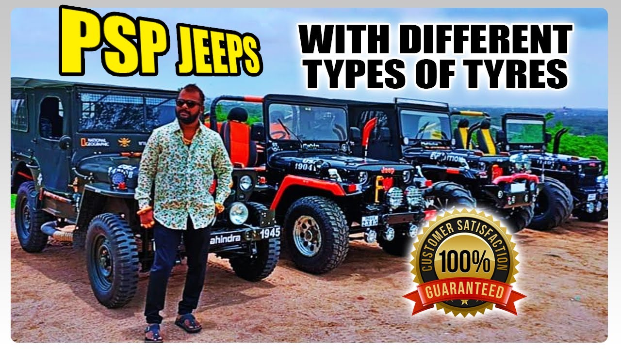 PSP Jeeps Hyderabad | Modified Jeeps | 9000508355 | 4 Jeeps with Different Tyres