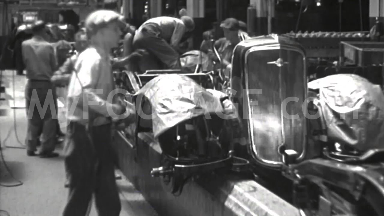 1940s Men Working on General Motors Assembly Line