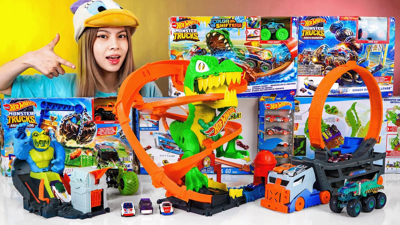 Hot Wheels Collection Unboxing Review ASMR | Hot Wheels T-Rex Blaze Battle Play Set