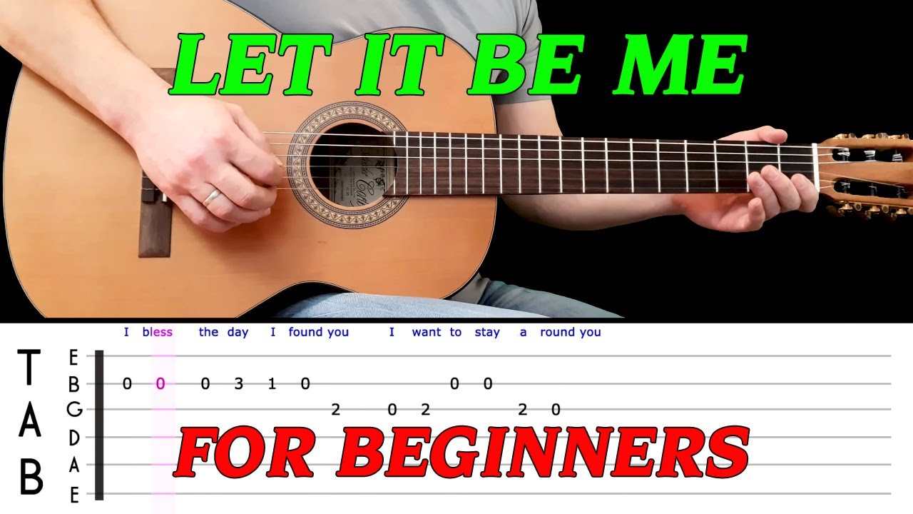 LET IT BE ME | Easy guitar melody lesson for BEGINNERS (with tabs) - The Everly Brothers