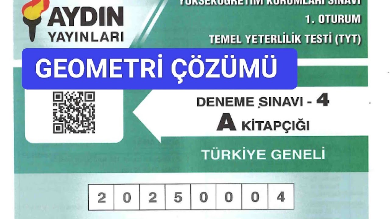 2025 AYDIN YAYINLARI TÜRKİYE GENELİ TYT 4 GEOMETRİ ÇÖZÜMÜ