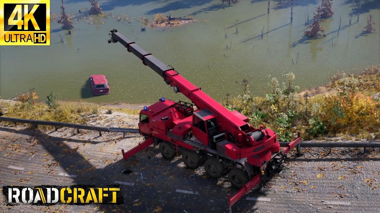 ROADCRAFT - Oops! Can we recover this crashed car from the water??? (4K)