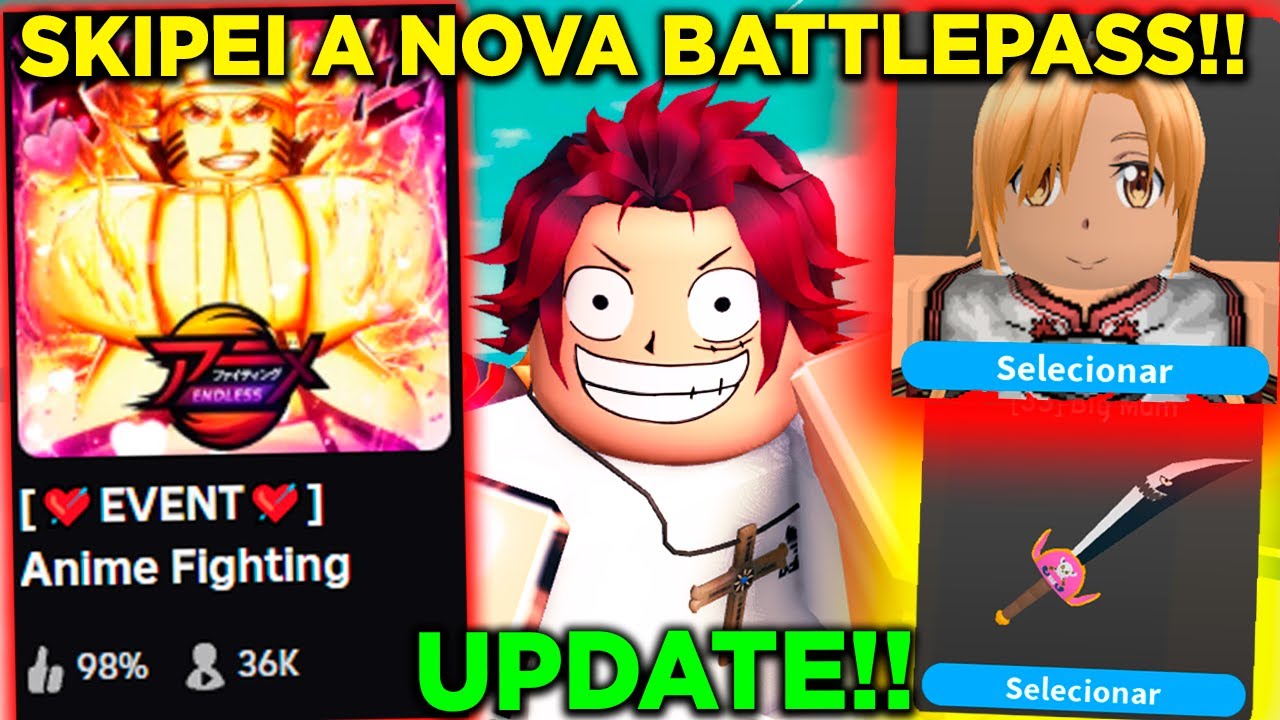 DECEPÇÃO?? ZEREI a NOVA BATTLEPASS VALENTINE COMPLETA na ATUALIZAÇÃO do ANIME FIGHTING SIMULATOR