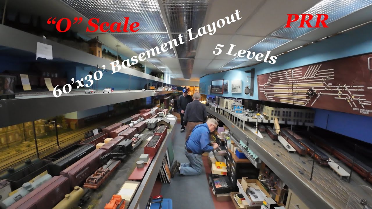 Architect Designed & Built O Scale Model Train Basement Layout 50 Years Tour Cab Ride 4k Ray Machler