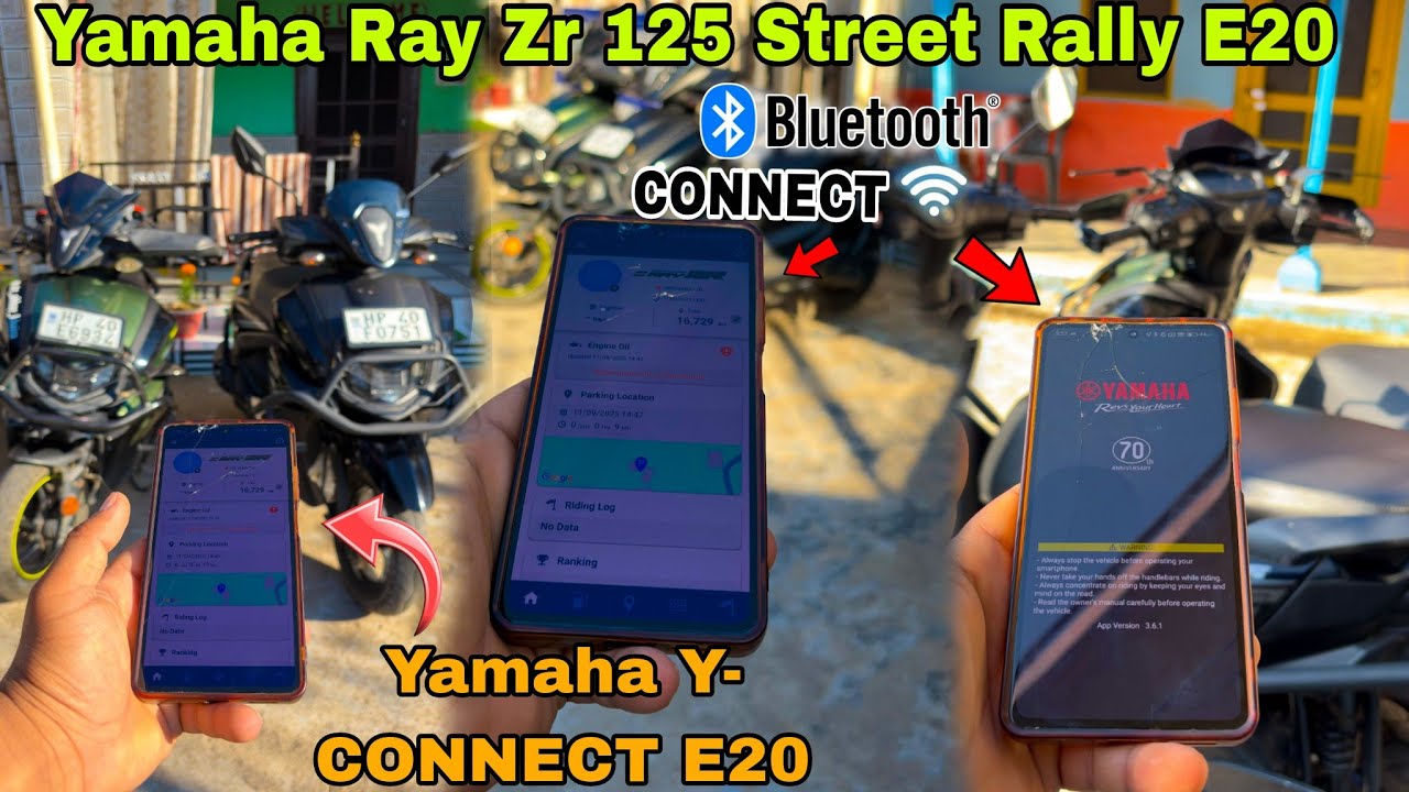 Yamaha Ray Zr 125 Hybrid E20 STREET Rally Connect-Y Bluetooth Connect Feature Explaine Full Details👍