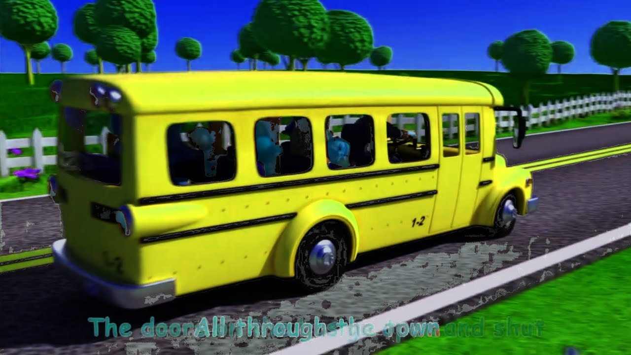 Wheels on the bus go round and round all through the town sponsored by gamavission csupo effects 