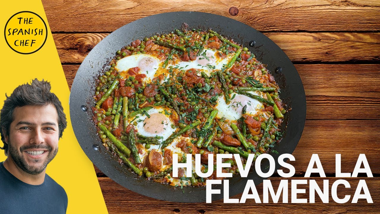 Baked eggs with chorizo in tomato sauce | Huevos a la flamenca