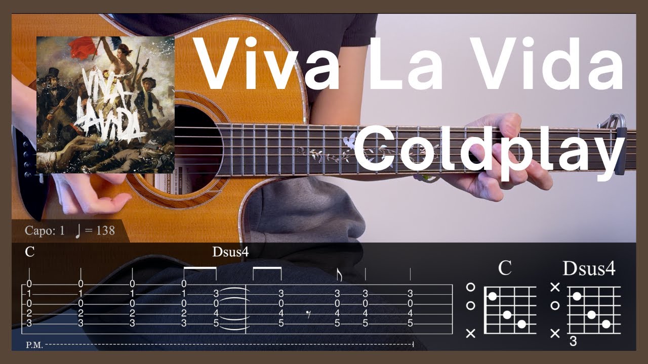 Coldplay - Viva La Vida l Guitar Tutorial (TAB + Chords) #guitarcover #guitar #coldplay #cover