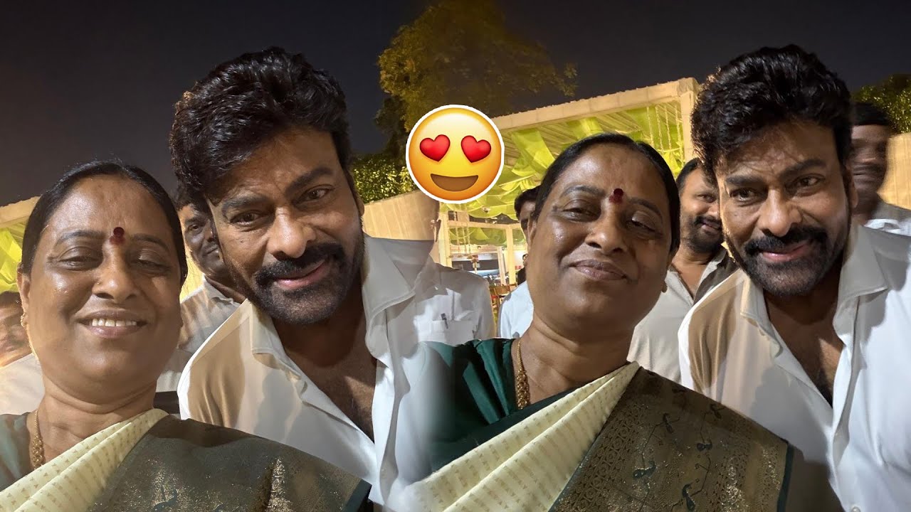Konda Surekha Selfie Moment With Megastar Chiranjeevi @ Mallu Bhatti Vikramarka Son Marriage