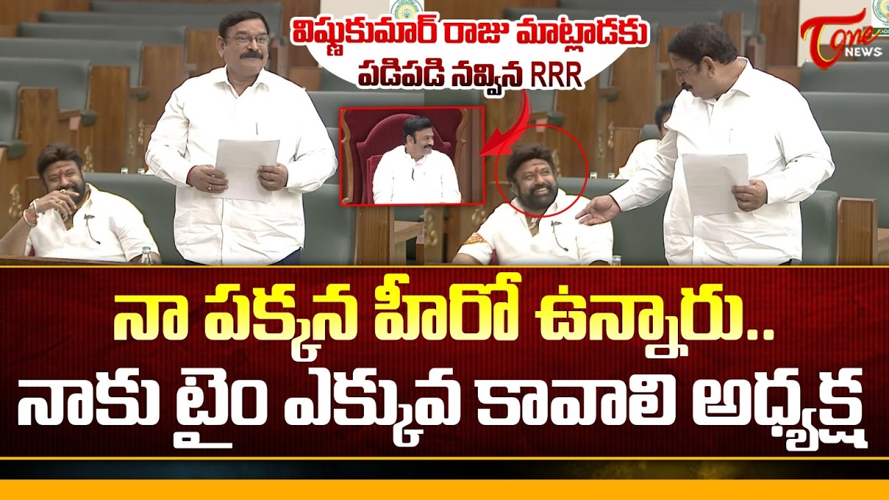 నా పక్కనే హీరో ఉన్నారు.. | MLA Vishnu Kumar Raju Funny Conversation With RRR | Balakrishna | Tone